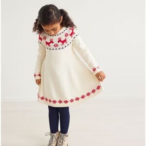 NWOT Hanna Andersson Fair Isle Reindeer Sweater Dress